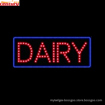wholesale china factory price DAIRY animated led sign